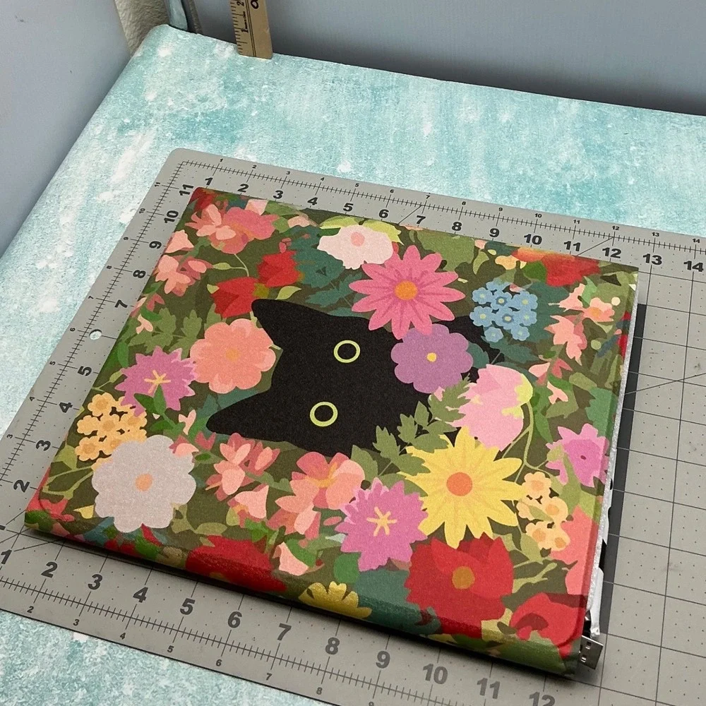 Black Cat Floral Tablet Case with Detachable Bluetooth Keyboard Cow Print Sleeve